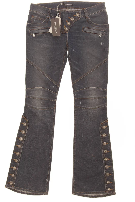 Women's Online Boutique Balmain - Dark Blue Bell Bottom Jeans NWT - FR 40