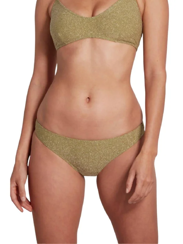 Women's Outerwear Apparel Jenna Classic Brief Bikini Bottom Lurex In Green