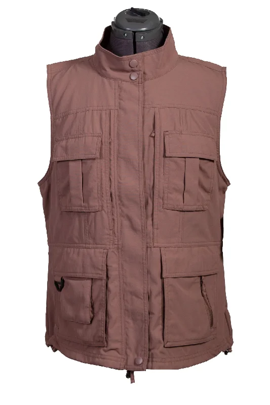 Charming Women's Holiday Apparel Scully Womens Toffee Nylon Petite Pocket Vest