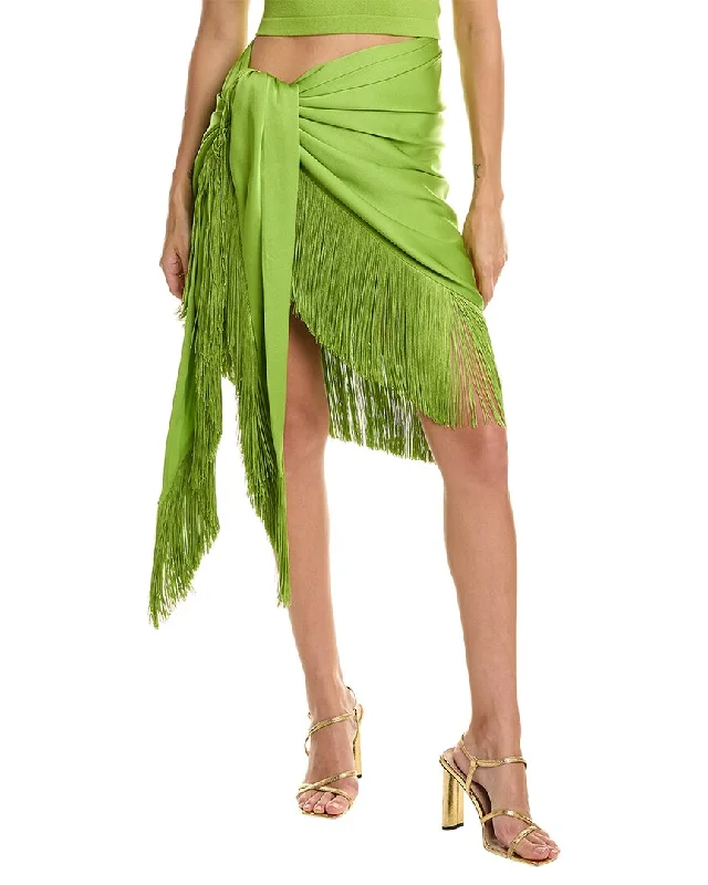 Women's Chic Outfit Michael Kors Collection Charmeuse Fringe Sarong