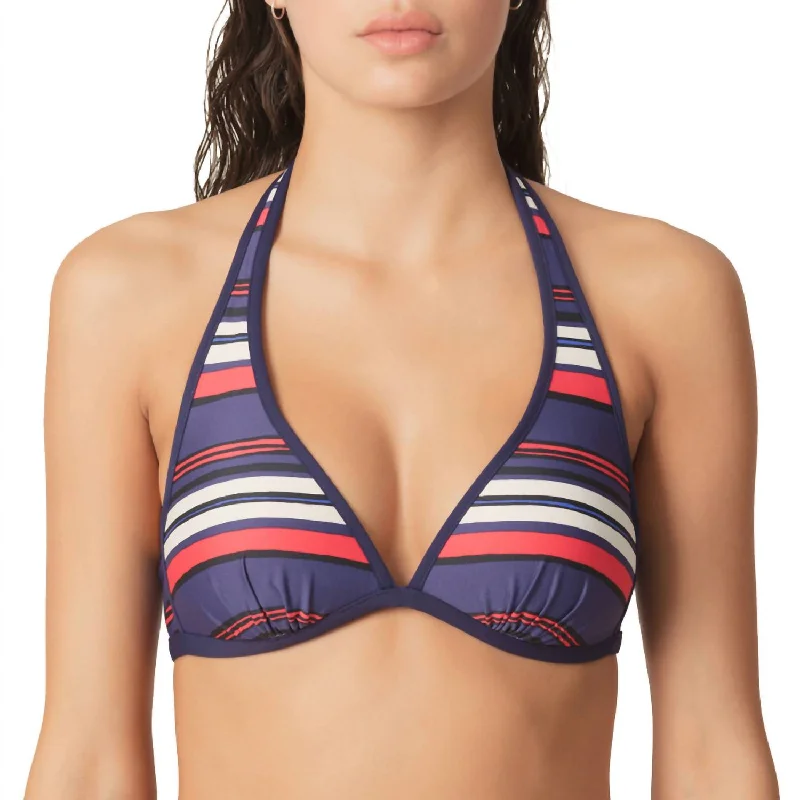 Stylish Women's Attire Juliette Padded C-Cup Halter Top In Portofine