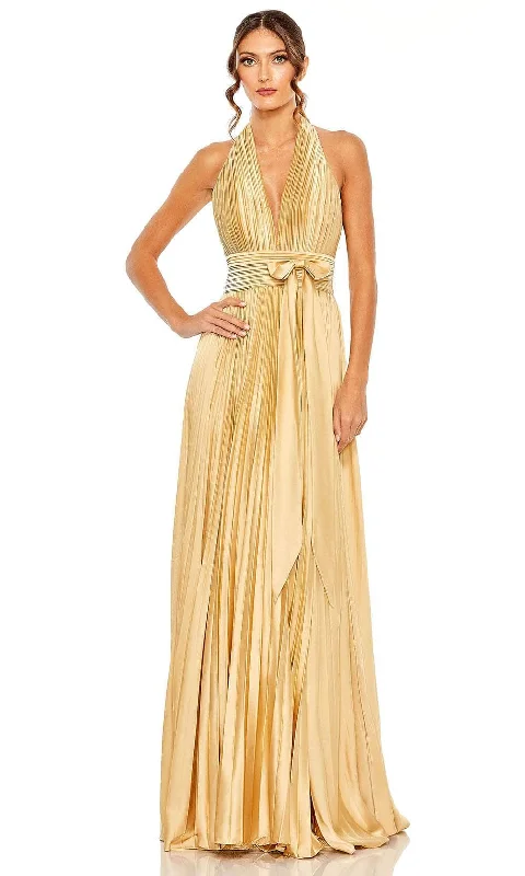 Women's Resort Garments Ieena Duggal 11636 - Halter Bow Accent Gown