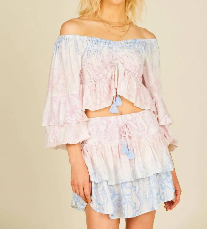 Online Boutiques Tie Dye Snakeskin Mini Skirt In Ombre