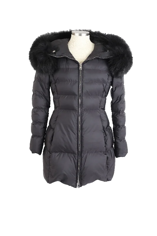 Women's Clothing Sale Quilted Down Puffer Coat W/ Fur