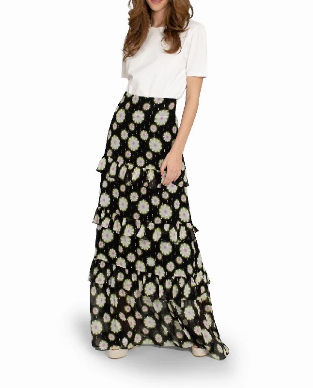 Women's Professional Outfit Hazy Daisy Tiered Maxi Skirt