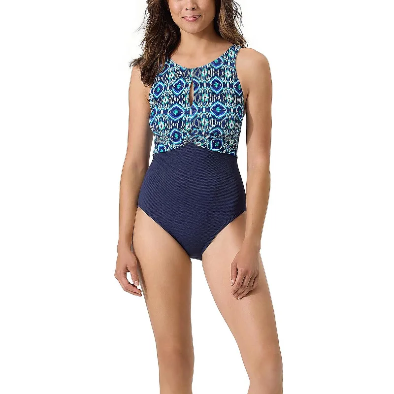 Women's Occasion Wear Clothes Womens Textured Nylon One-Piece Swimsuit