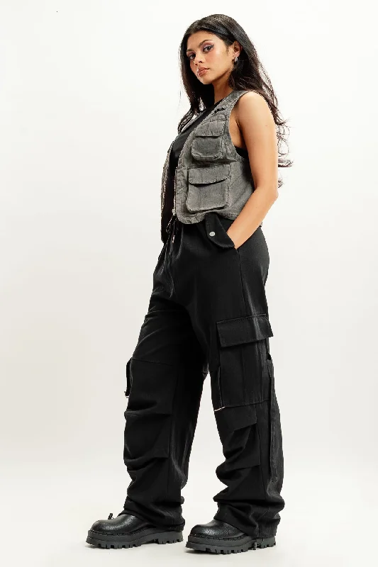 Winter Wardrobe Clearance Black Street Style Cargo Pant