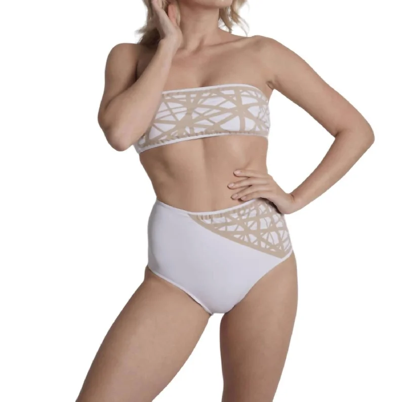 Women's Clothing Apparel Lillian Full Coverage Bikini Bottom In White