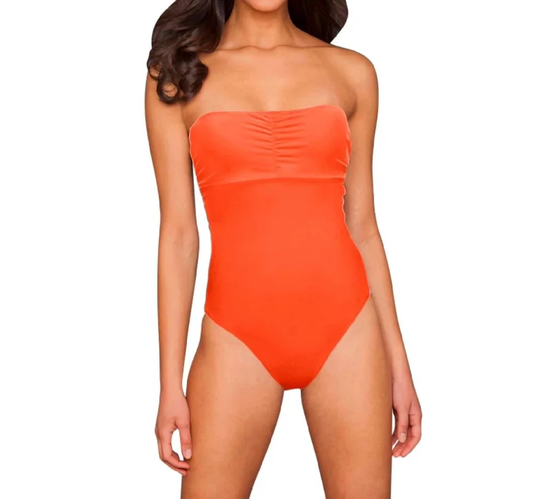 Best Online Women's Boutiques Underwire Bandeau One Piece Swimsuit In Orange