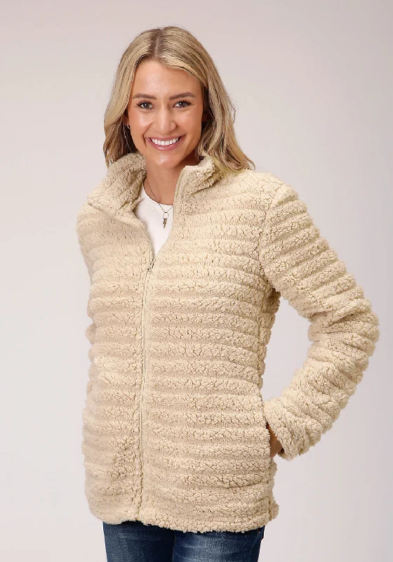 Women's Outdoor Activity Garments Roper Womens Cream Polyester Faux Mink Fleece Jacket