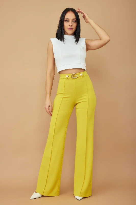 Women's Date Night Outfit Cg Buckle And Button Detail Pants