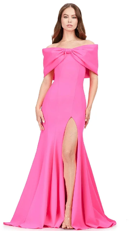 Trendy Women's Outfits for Casual Wear Ashley Lauren 11412 - Off-Shoulder Gown