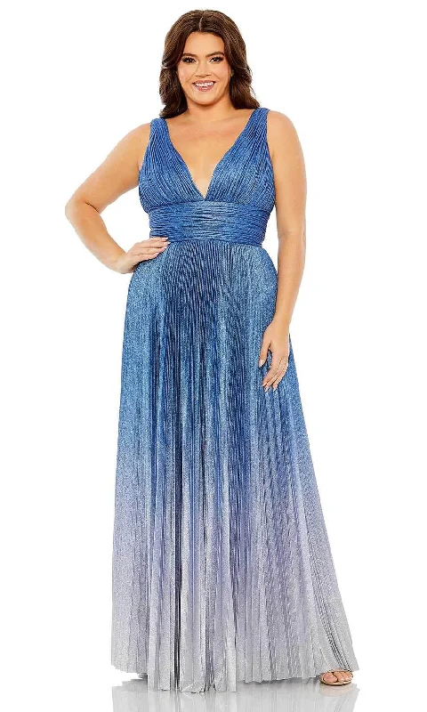 Women's Comfortable Lounge Attire Mac Duggal 77016 - V-Neck Pleated Gown