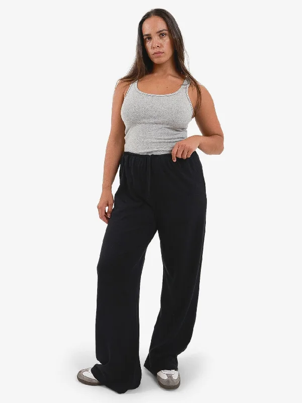 Comfortable Women's Clothing Hemp Relax Pant - Black