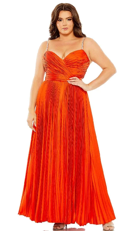 Women's Evening Wear Attire Mac Duggal 77008 - Pleated Strapped Gown