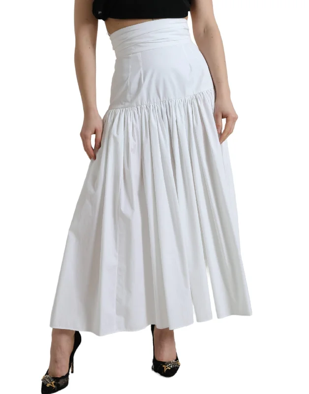 Women's Athletic Garments Dolce & Gabbana Elegant High Waist Cotton Maxi Women's Skirt