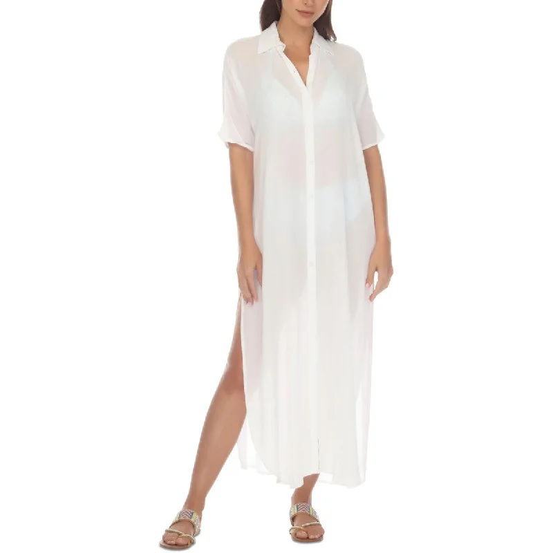 Women's Holiday Clothing Womens Collar Rayon Cover-Up