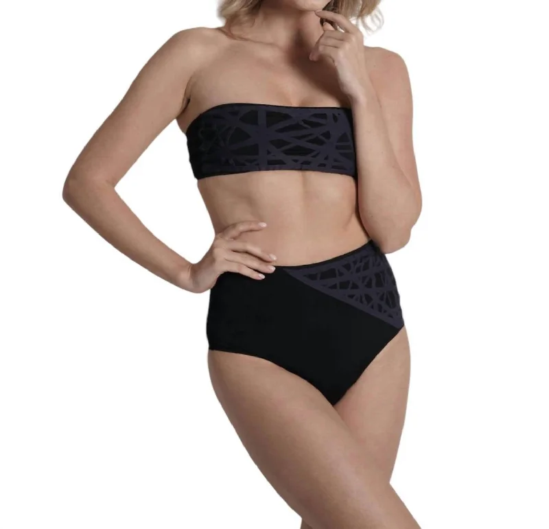 Women's Vintage Garments Lillian Bikini Bottom Full Coverage In Black