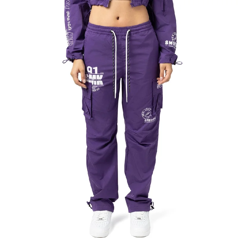 Women's Clothing With Trendy Designs Slouched Straight Pants - Muted Purple