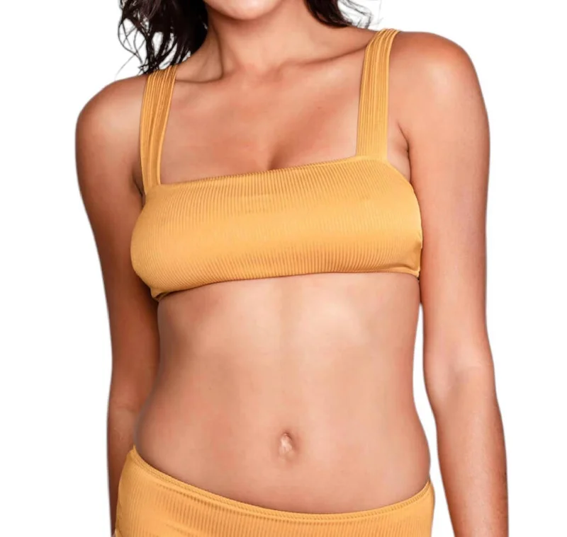 Casual Apparel For Women Julia Bikini Top Ribbed In Gold