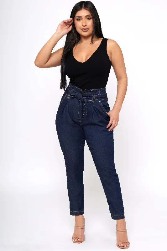 Women's Clothing For Special Occasions I Got it From My Mama - Paper Bag Waist Jeans