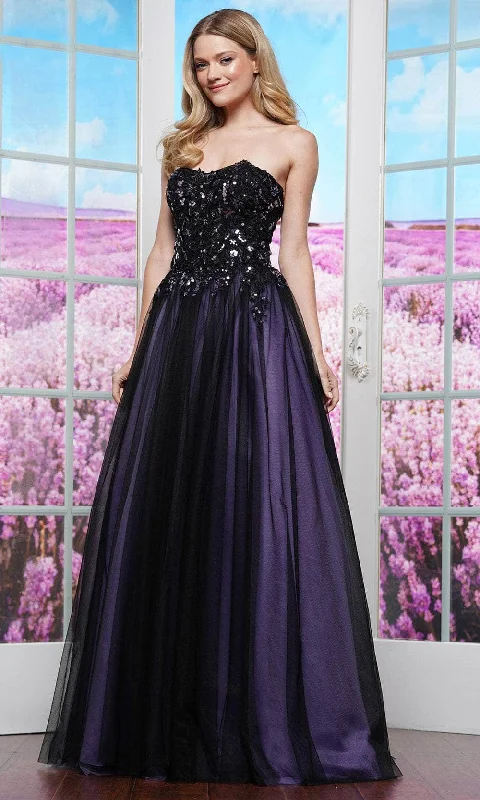 Women's Comfy Attire For Lounging Colors Dress 3495 - Strapless Lace Applique Ballgown