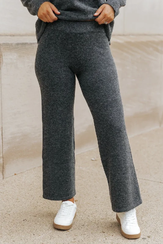 Comfortable Loungewear for Women Comfy Lounge Sweater Pants - Charcoal - FINAL SALE