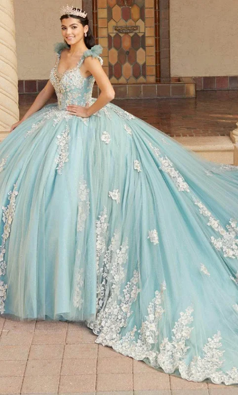 Casual Fashion for Women Quinceanera Collection 26059 - V-Neck Embroidered Gown