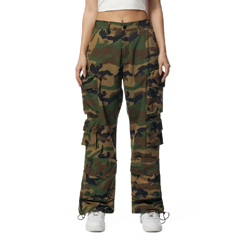 Women's Trendy Attire Wide Leg Cargo Pants - Wood Camo