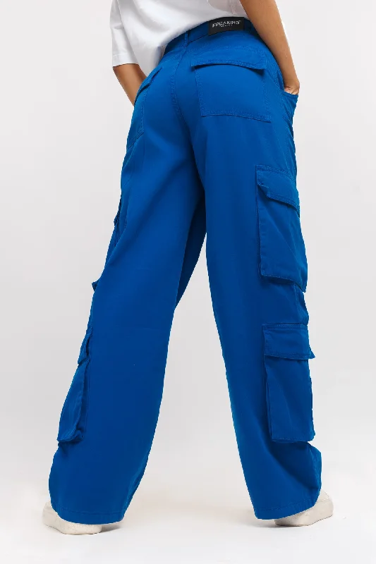 Casual Wear Bright Blue Cargo Pants