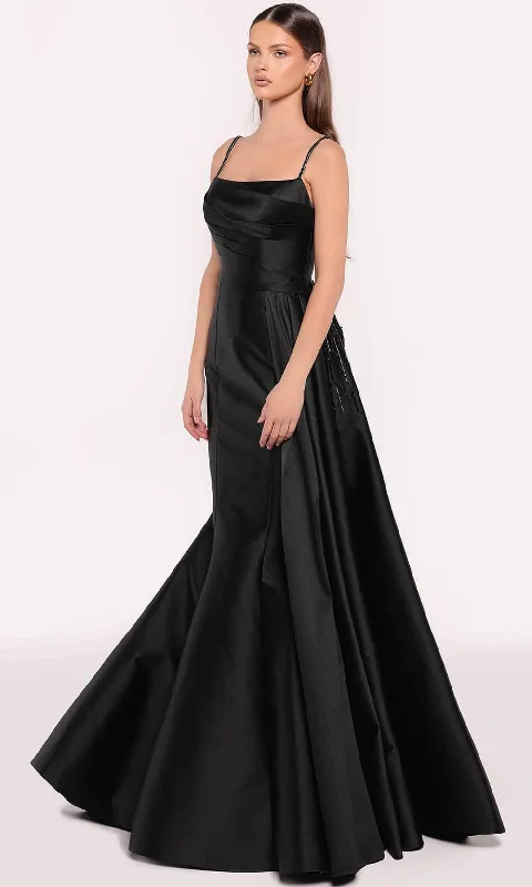 Fashion Women's Clothing Tarik Ediz 98757 - Spaghetti Strap Taffeta Gown