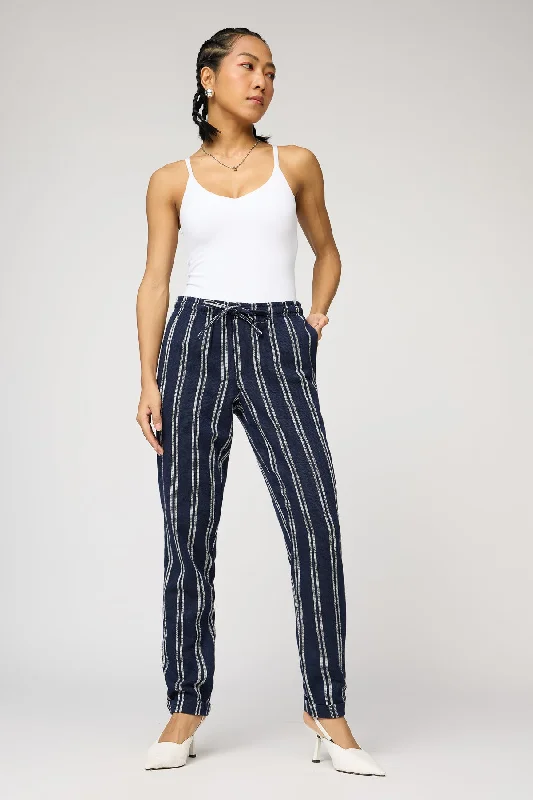 Online Boutiques Clothing Maritime Navy and White Stripe Pants