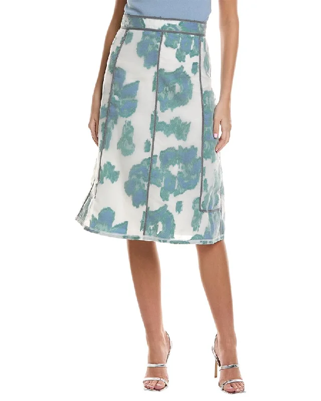 Women's Vintage-Inspired Clothing 3.1 Phillip Lim Fil Coupe Abstract Daisy Silk-Blend Midi Skirt