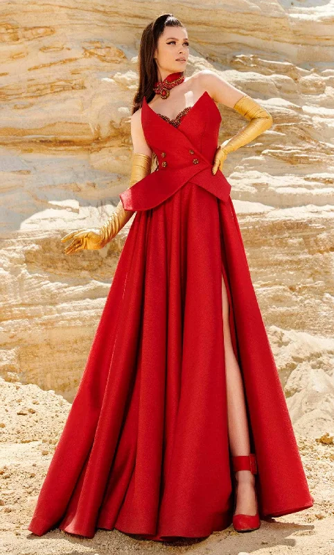 Women's Functional Outdoor Garments MNM Couture 2767 - Peplum Gown