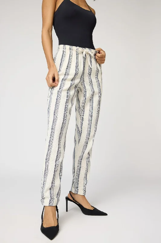 Best Clearance Sales Right Now Coastal White and Navy Stripe Pants