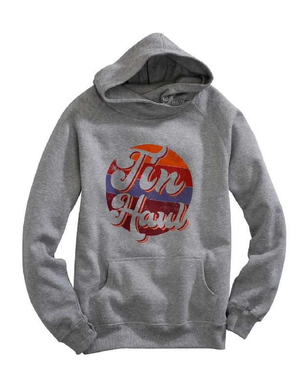 Women's Seasonal Clothes Tin Haul Womens Grey Cotton Blend Retro Circle Hoodie