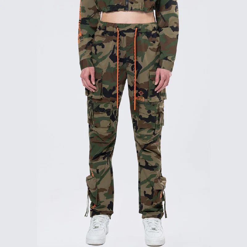 Stylish Women's Garments Relaxed Utility Slouched Pants - Wood Camo