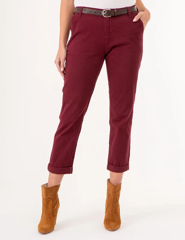 Chic Women's Attire STRAIGHT CHINO PANTS