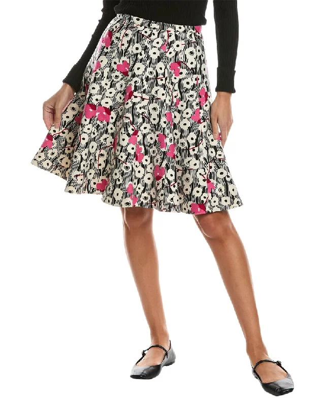 Shop Ladies Clothes Valentino Printed Wool Skirt