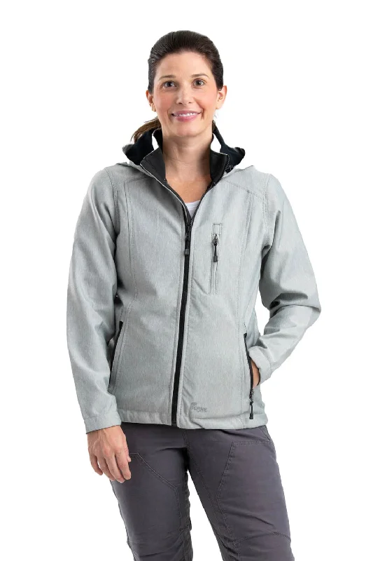 Women's Clothes For The Office Berne Grey Polyester Ladies Eiger Hooded Softshell