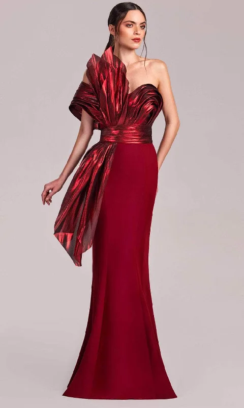 Exclusive Online Sale MNM Couture G1832 - Asymmetrical Off Shoulder Evening Gown