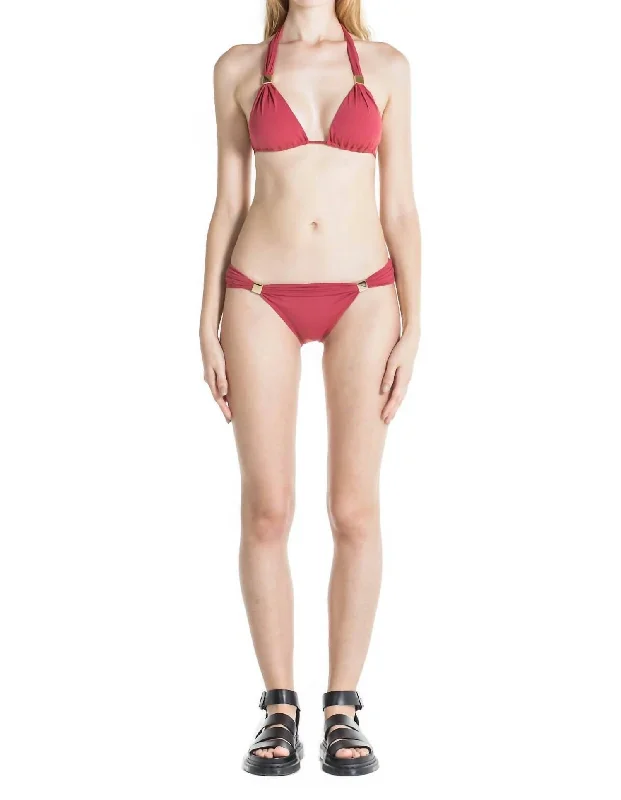 Modern Women's Apparel Nina Classic Brief Bikini Bottom In Terracotta