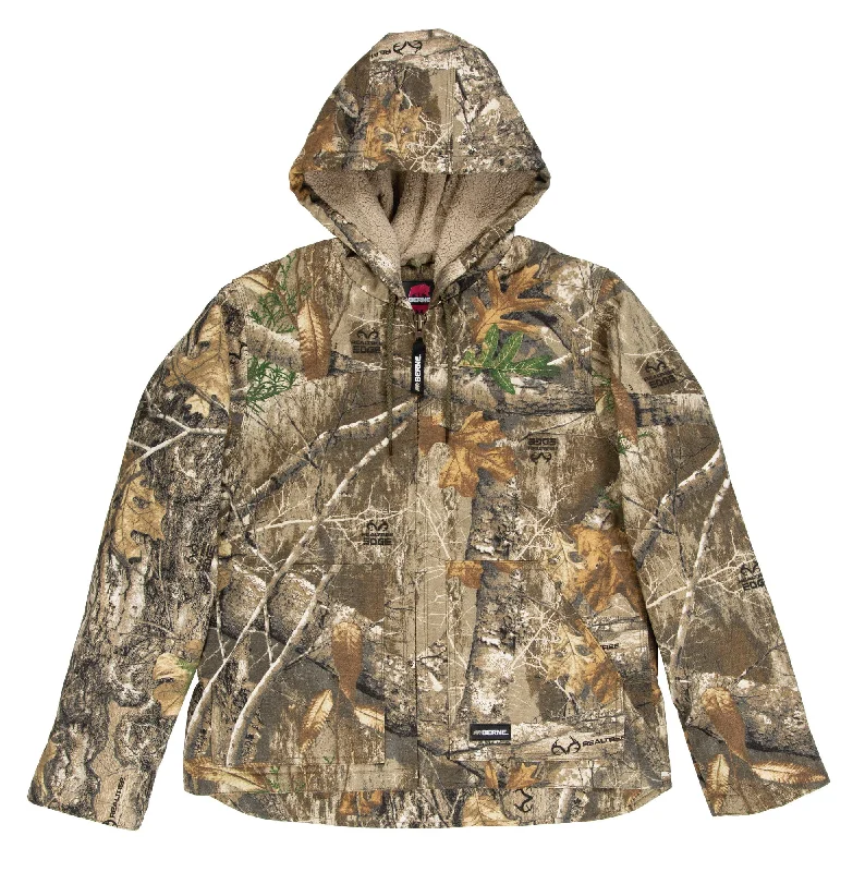 Women's Elegant Clothes Berne Realtree Edge 100% Cotton Ladies Hooded Coat Sherpa