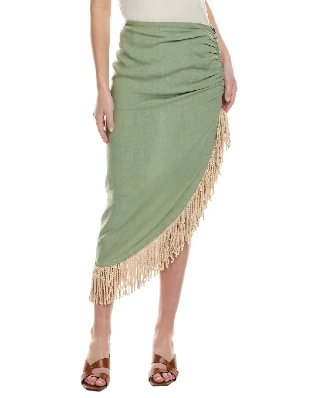 Women Wear Brands Just Bee Queen Mallorca Linen Midi Skirt