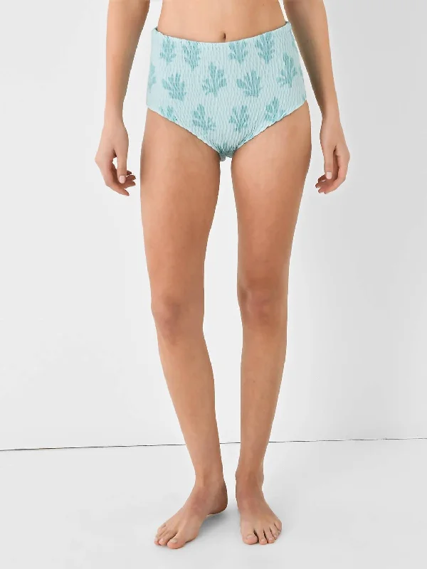 Women's Evening Wear Dakota Smocked Bikini Bottom In Mint Reef