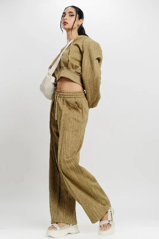 Discount Store Textured Khaki Straight Fit Pant