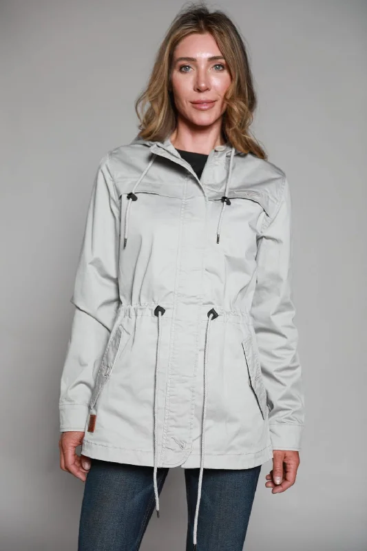 Elegant Women's Evening Garments Kimes Ranch Womens Longrider 2 Anorak Frost Grey Cotton Blend Jacket