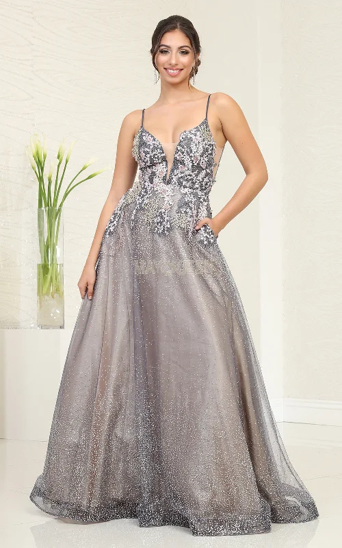 Stylish Outerwear Clothes For Women May Queen RQ8035 - A-Line Gown