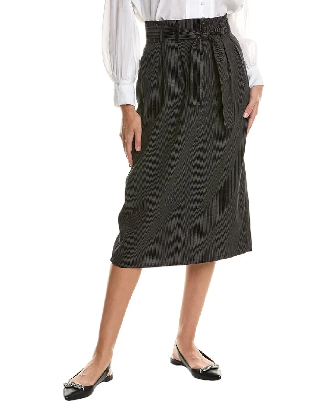 Plus-Size Women's Clothing THE GREAT The Trouser Wool-Blend Pencil Skirt