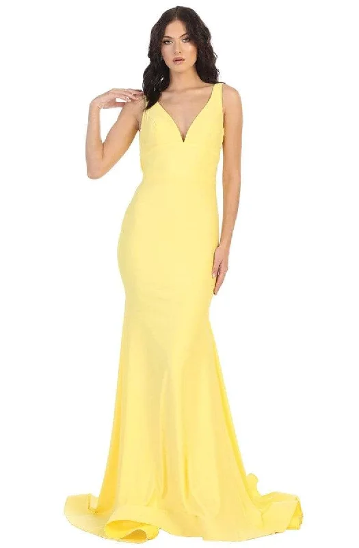 Sale Clothes Online May Queen MQ1719 - V Neck Trumpet Gown